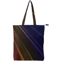 Rainbow Waves Mesh Colorful 3d Double Zip Up Tote Bag