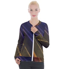 Rainbow Waves Mesh Colorful 3d Casual Zip Up Jacket by HermanTelo