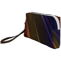 Rainbow Waves Mesh Colorful 3d Wristlet Pouch Bag (small) by HermanTelo