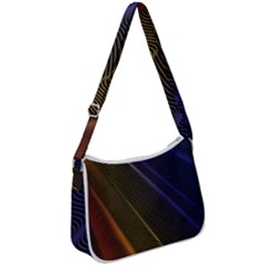 Rainbow Waves Mesh Colorful 3d Zip Up Shoulder Bag