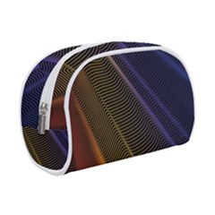 Rainbow Waves Mesh Colorful 3d Makeup Case (small)