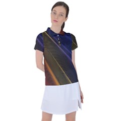 Rainbow Waves Mesh Colorful 3d Women s Polo Tee