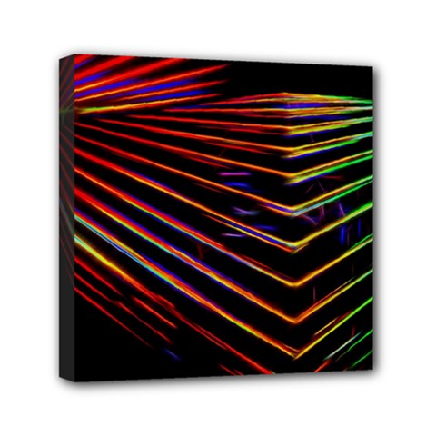 Abstract Neon Background Light Mini Canvas 6  X 6  (stretched) by HermanTelo