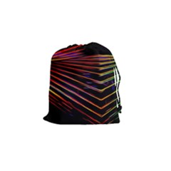 Abstract Neon Background Light Drawstring Pouch (small) by HermanTelo