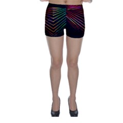 Abstract Neon Background Light Skinny Shorts