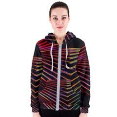 Abstract Neon Background Light Women s Zipper Hoodie