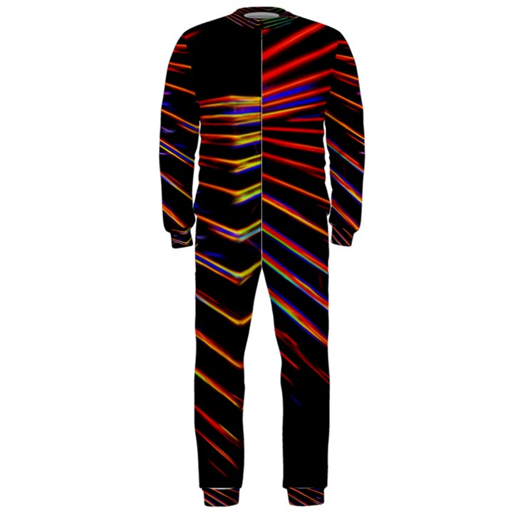 Abstract Neon Background Light OnePiece Jumpsuit (Men) 