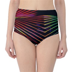 Abstract Neon Background Light Classic High-waist Bikini Bottoms