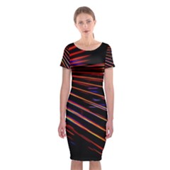 Abstract Neon Background Light Classic Short Sleeve Midi Dress by HermanTelo