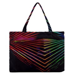 Abstract Neon Background Light Zipper Medium Tote Bag by HermanTelo