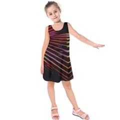 Abstract Neon Background Light Kids  Sleeveless Dress