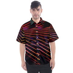 Abstract Neon Background Light Men s Short Sleeve Shirt