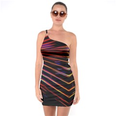 Abstract Neon Background Light One Soulder Bodycon Dress by HermanTelo