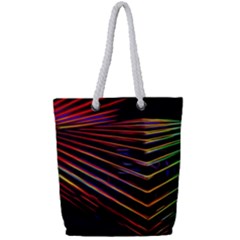 Abstract Neon Background Light Full Print Rope Handle Tote (small) by HermanTelo