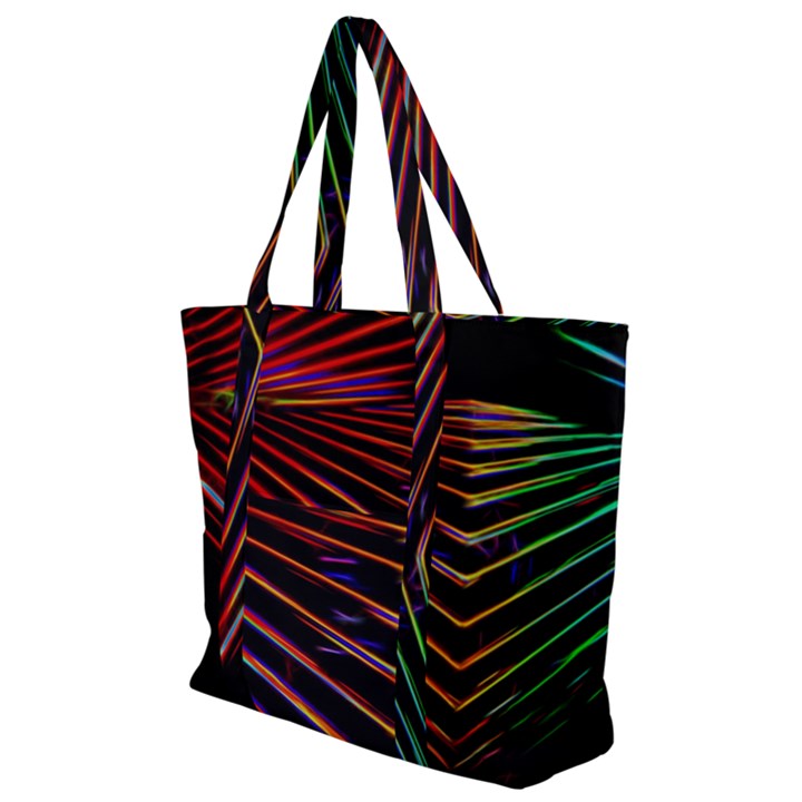 Abstract Neon Background Light Zip Up Canvas Bag