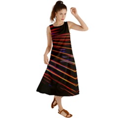 Abstract Neon Background Light Summer Maxi Dress