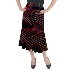 Abstract Neon Background Light Midi Mermaid Skirt