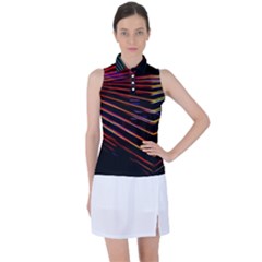 Abstract Neon Background Light Women s Sleeveless Polo Tee