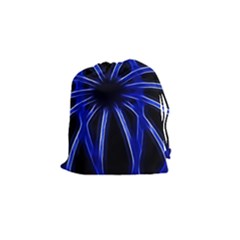 Light Effect Blue Bright Design Drawstring Pouch (small)