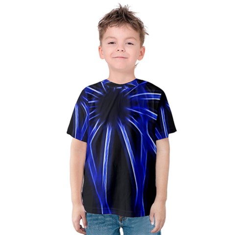 Light Effect Blue Bright Design Kids  Cotton Tee by HermanTelo