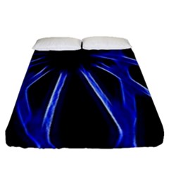 Light Effect Blue Bright Design Fitted Sheet (queen Size)