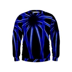 Light Effect Blue Bright Design Kids  Sweatshirt