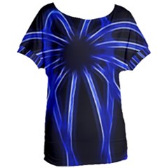 Light Effect Blue Bright Design Women s Oversized Tee