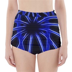 Light Effect Blue Bright Design High-waisted Bikini Bottoms by HermanTelo