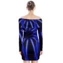 Light Effect Blue Bright Design Long Sleeve Off Shoulder Dress View2