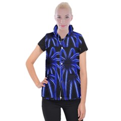 Light Effect Blue Bright Design Women s Button Up Vest