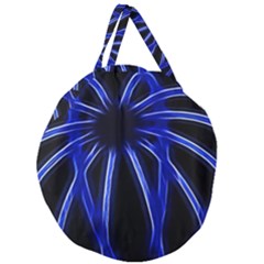 Light Effect Blue Bright Design Giant Round Zipper Tote