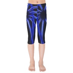 Light Effect Blue Bright Design Kids  Capri Leggings 