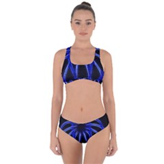 Light Effect Blue Bright Design Criss Cross Bikini Set