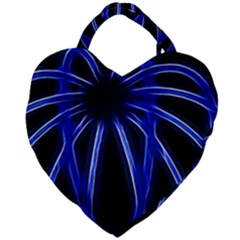 Light Effect Blue Bright Design Giant Heart Shaped Tote by HermanTelo