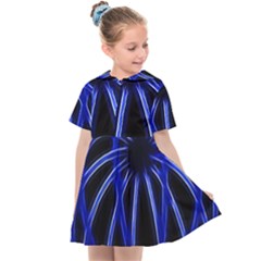 Light Effect Blue Bright Design Kids  Sailor Dress