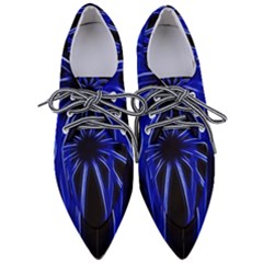 Light Effect Blue Bright Design Women s Pointed Oxford Shoes by HermanTelo