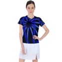 Light Effect Blue Bright Design Women s Sports Top View1