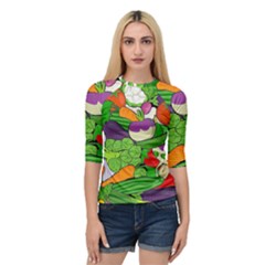 Vegetables Bell Pepper Broccoli Quarter Sleeve Raglan Tee