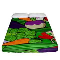 Vegetables Bell Pepper Broccoli Fitted Sheet (king Size) by HermanTelo