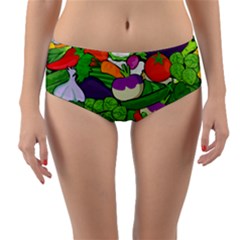 Vegetables Bell Pepper Broccoli Reversible Mid-waist Bikini Bottoms by HermanTelo