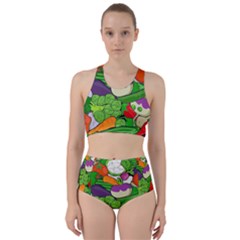 Vegetables Bell Pepper Broccoli Racer Back Bikini Set by HermanTelo