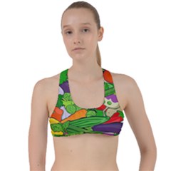 Vegetables Bell Pepper Broccoli Criss Cross Racerback Sports Bra