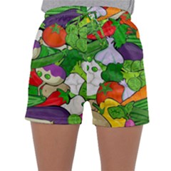 Vegetables Bell Pepper Broccoli Sleepwear Shorts by HermanTelo