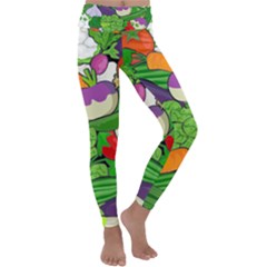 Vegetables Bell Pepper Broccoli Kids  Lightweight Velour Classic Yoga Leggings by HermanTelo