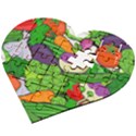 Vegetables Bell Pepper Broccoli Wooden Puzzle Heart View2