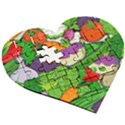 Vegetables Bell Pepper Broccoli Wooden Puzzle Heart View3