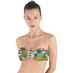 Vegetables Bell Pepper Broccoli Twist Bandeau Bikini Top by HermanTelo