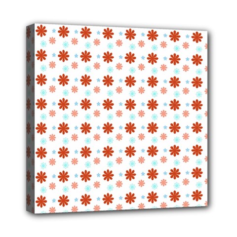 Background Flowers Multicolor Mini Canvas 8  X 8  (stretched)