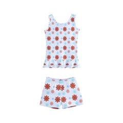 Background Flowers Multicolor Kids  Boyleg Swimsuit