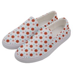 Background Flowers Multicolor Men s Canvas Slip Ons